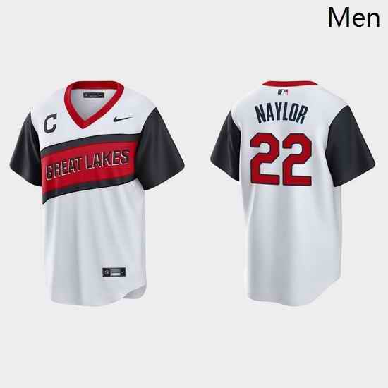 Men Cleveland Indians 22 Josh Naylor Men Nike White 2021 Little League Class Game MLB Jersey